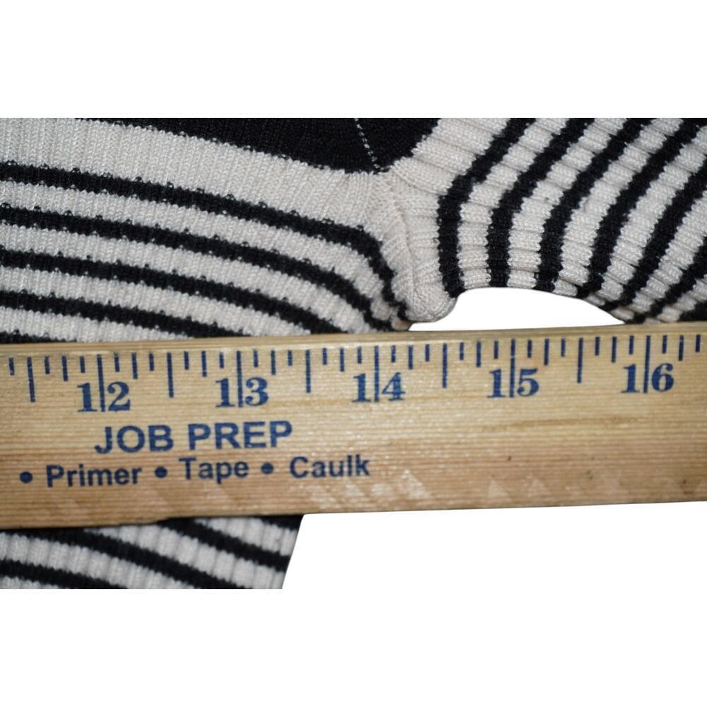 Vintage Hillard & Hanson Black White Striped Ribbed Knit Cropped Y2K Small - Picture 5 of 6